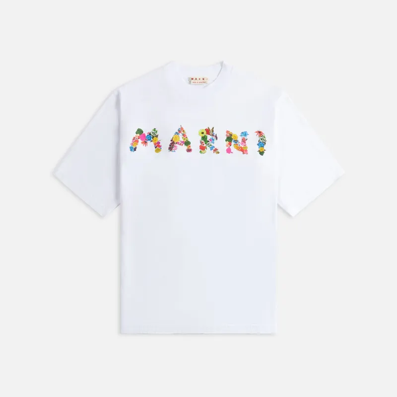 Marni Collage Bouquet Jersey Tee - Lily White sold by Kith