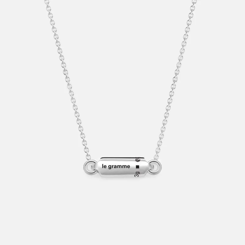 Le Gramme 3g Polished Sterling Silver Segment Pendant Necklace - Silver sold by Kith