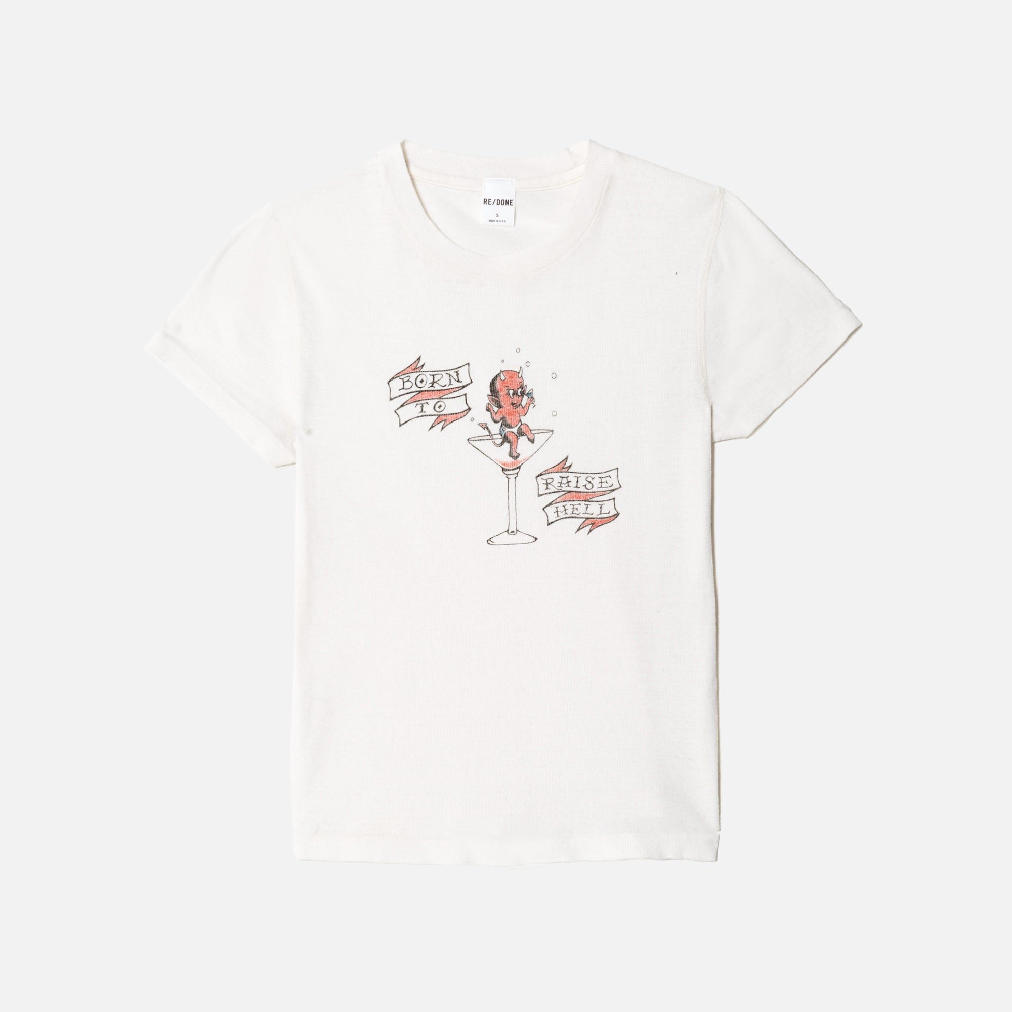 ReDone 90s Baby Raise Hell Tee - Vintage White sold by Kith