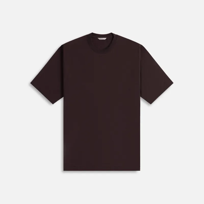 Auralee Super Soft Wool Jersey Tee - Dark Brown sold by Kith
