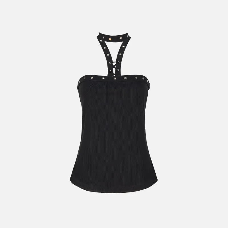 The Attico Jersey Tank Top - Black sold by Kith