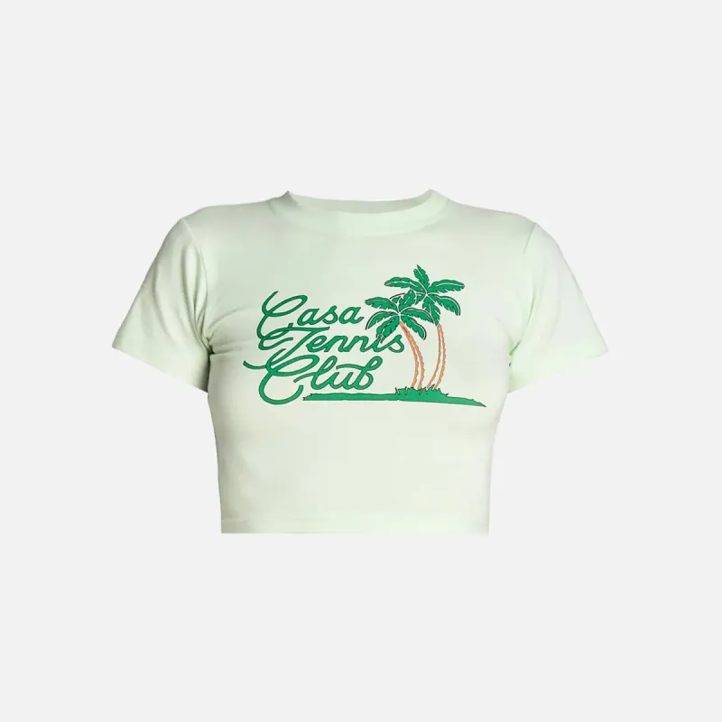Casablanca Casa Tennis Club Printed Baby Tee - Pale Green sold by Kith