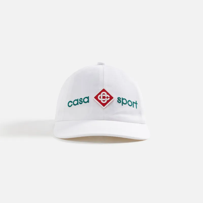 Casablanca Casa Sport Logo Embroidered Cap - White sold by Kith