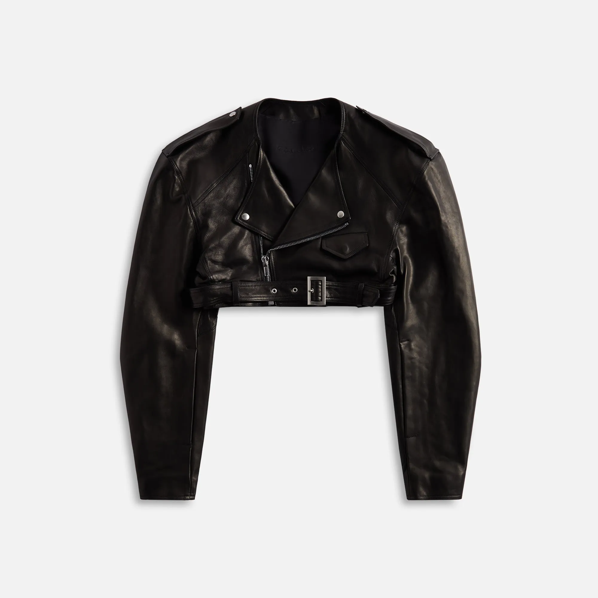 Rick Owens Micro Biker Jacket - Black sold by Kith