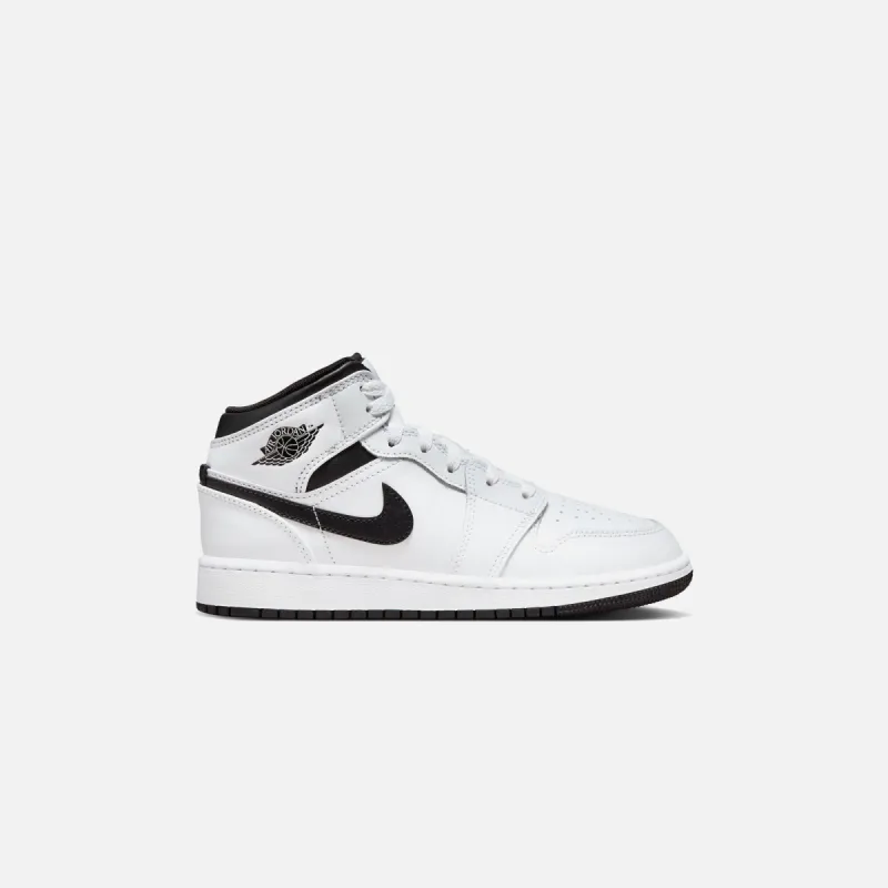 Jordan GS Air Jordan 1 Mid - White / Black / White / Black sold by Kith
