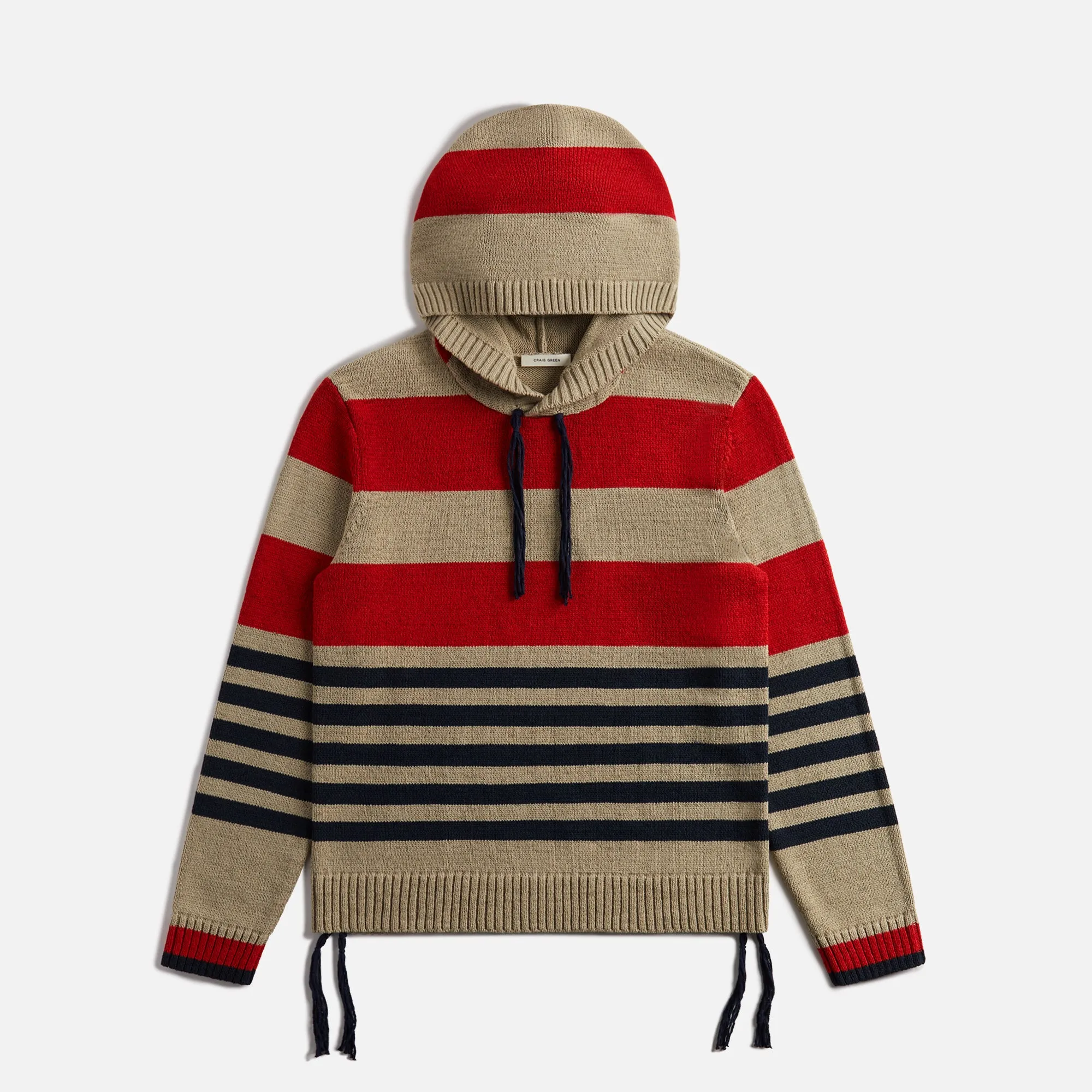 Craig Green Stripe Hooded Jumper - Red Landscape Stripe sold by Kith