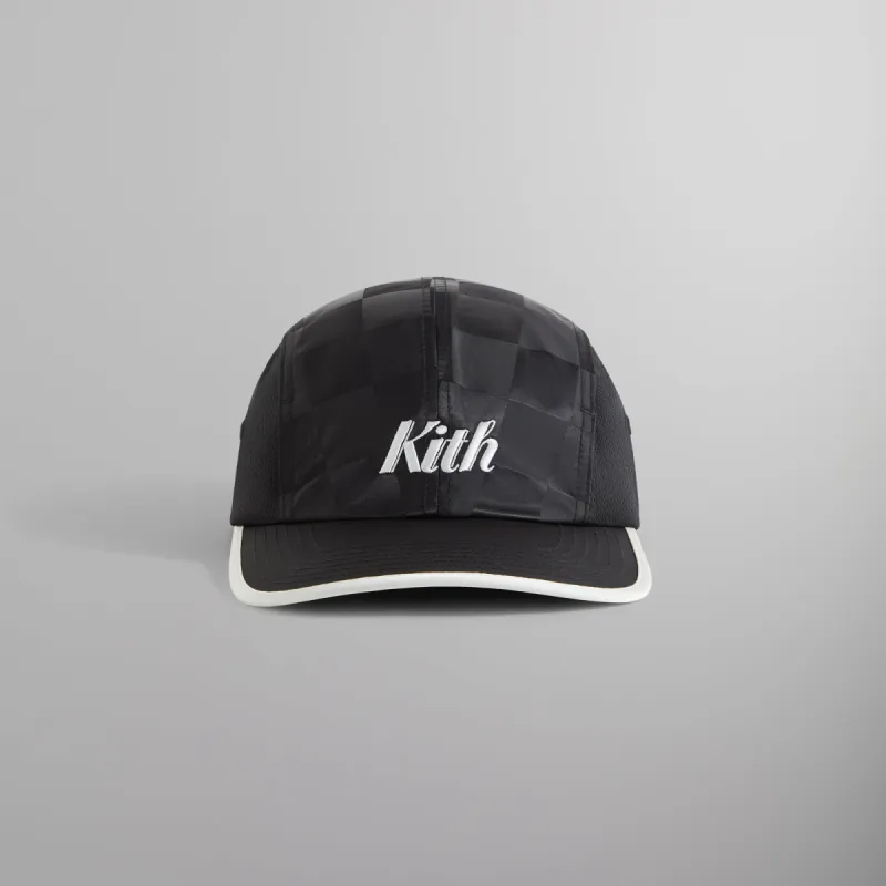 Kith Checkered Satin Griffey Camper Hat - Black sold by Kith