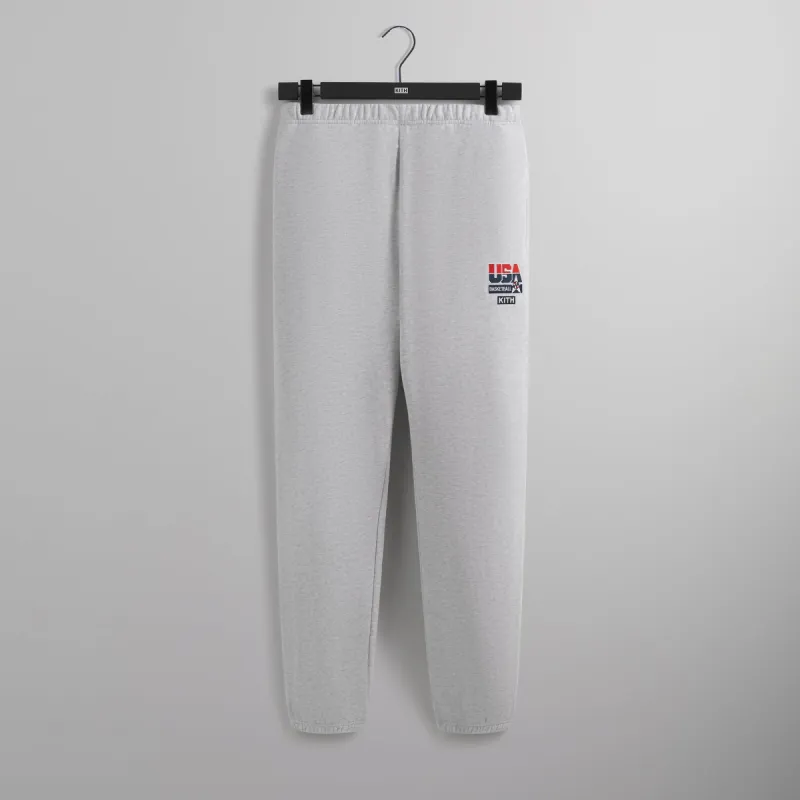Kith for USA Basketball Vintage Nelson Sweatpant - Light Heather Grey sold by Kith