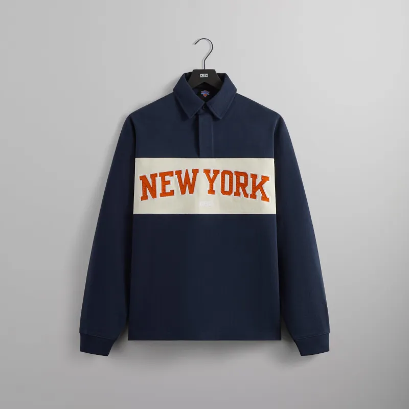 Kith for the New York Knicks Long Sleeve Rugby Shirt - Nocturnal sold by Kith
