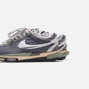 Nike x Sacai Zoom Cortez - Iron Grey / White / Light Cream sold by Kith