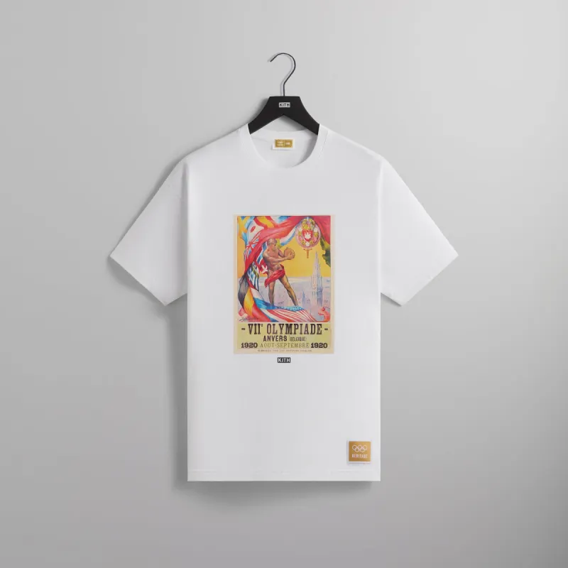 Kith for Olympics Heritage Antwerp 1920 Vintage Tee - White sold by Kith