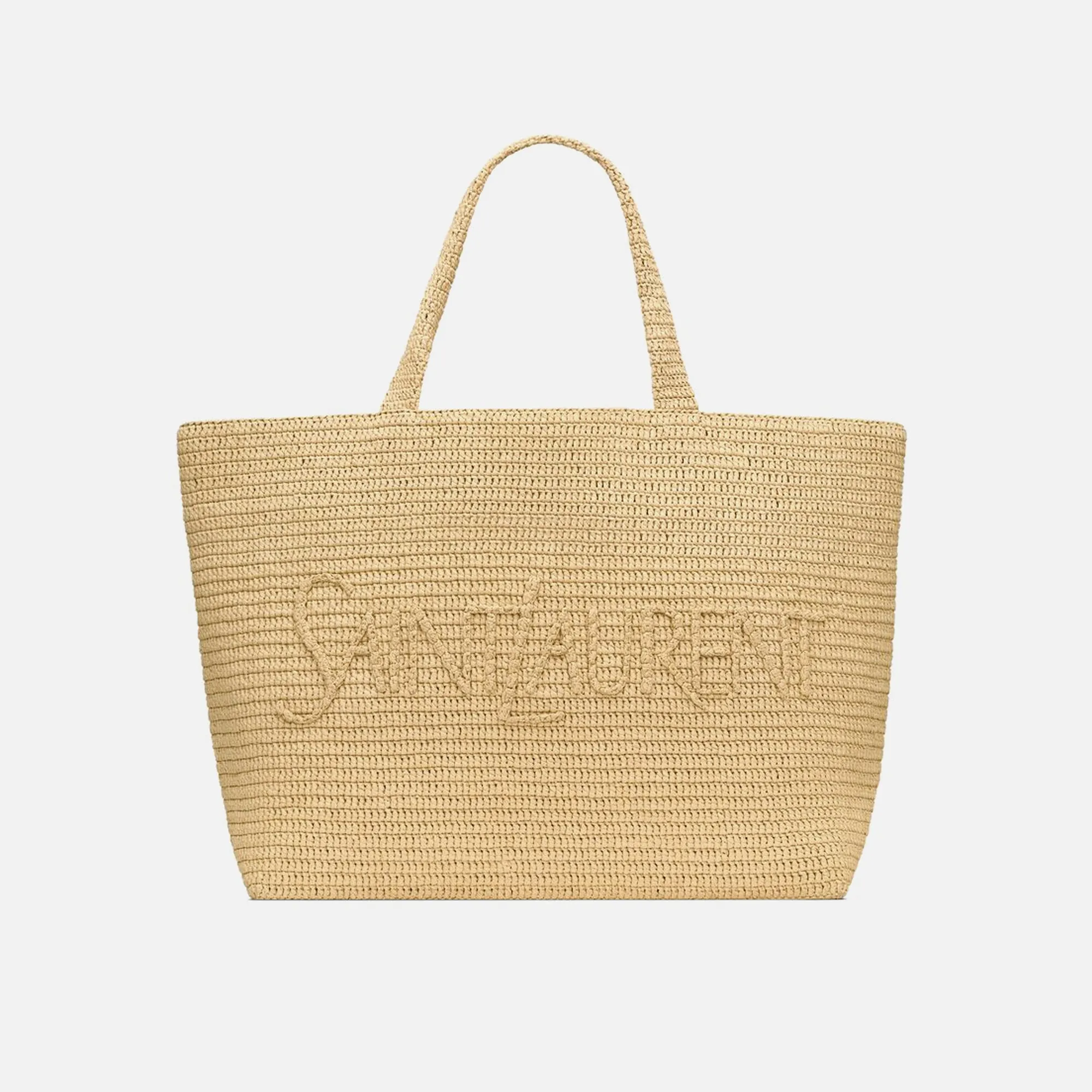 Saint Laurent YSL Shopping Raffia Tote - Natural sold by Kith