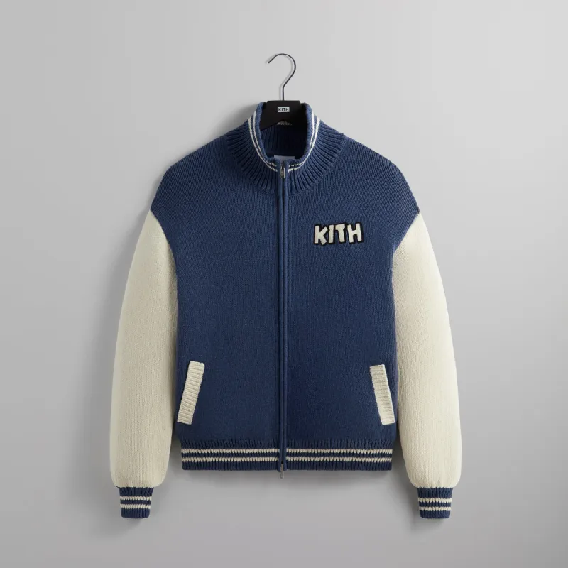 Disney | Kith for Mickey & Friends Wyona Full Zip Sweater - Heather Indigo sold by Kith