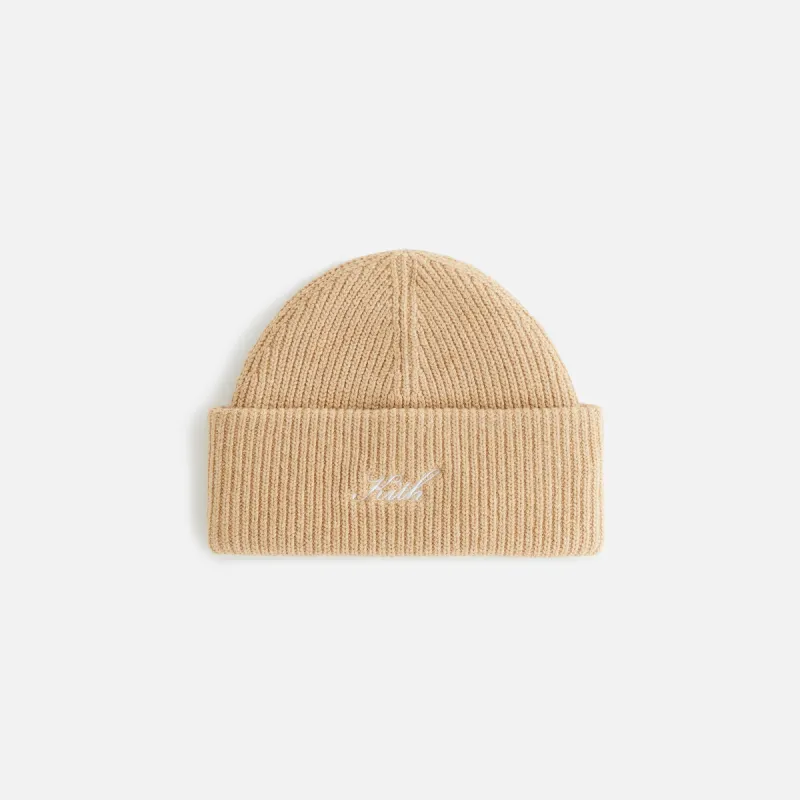 Kith Women Mia Rib Beanie - Coffee Heather sold by Kith