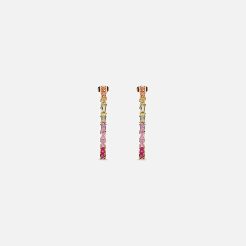 Crystal Haze Baguette Chakra Earrings - Multi sold by Kith