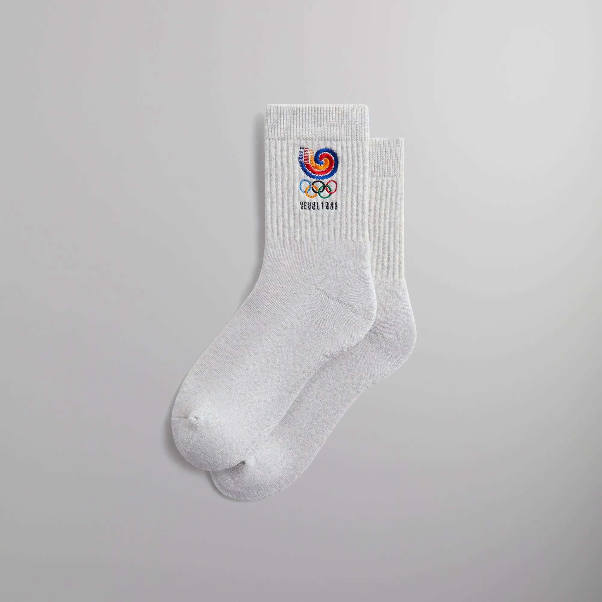 Kith for Olympics Heritage Seoul Mid Crew Sock - Light Heather Grey sold by Kith product image thumbnail 2