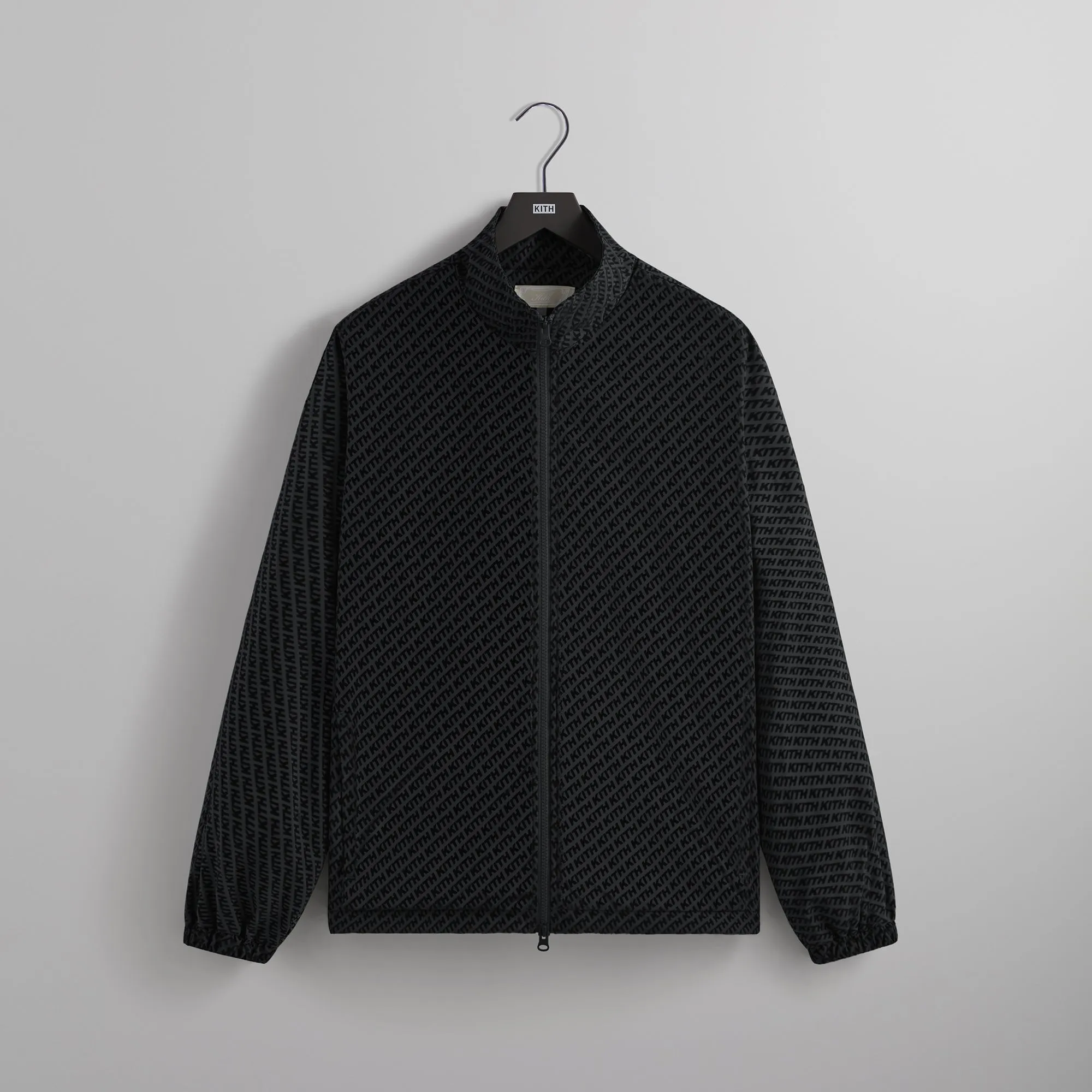 Kith Flocked Italic Monogram Davis Jacket - Black sold by Kith