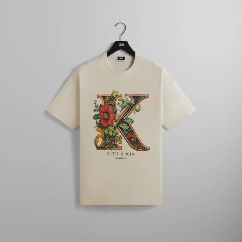 Kith Floral K Vintage Tee - Sandrift sold by Kith