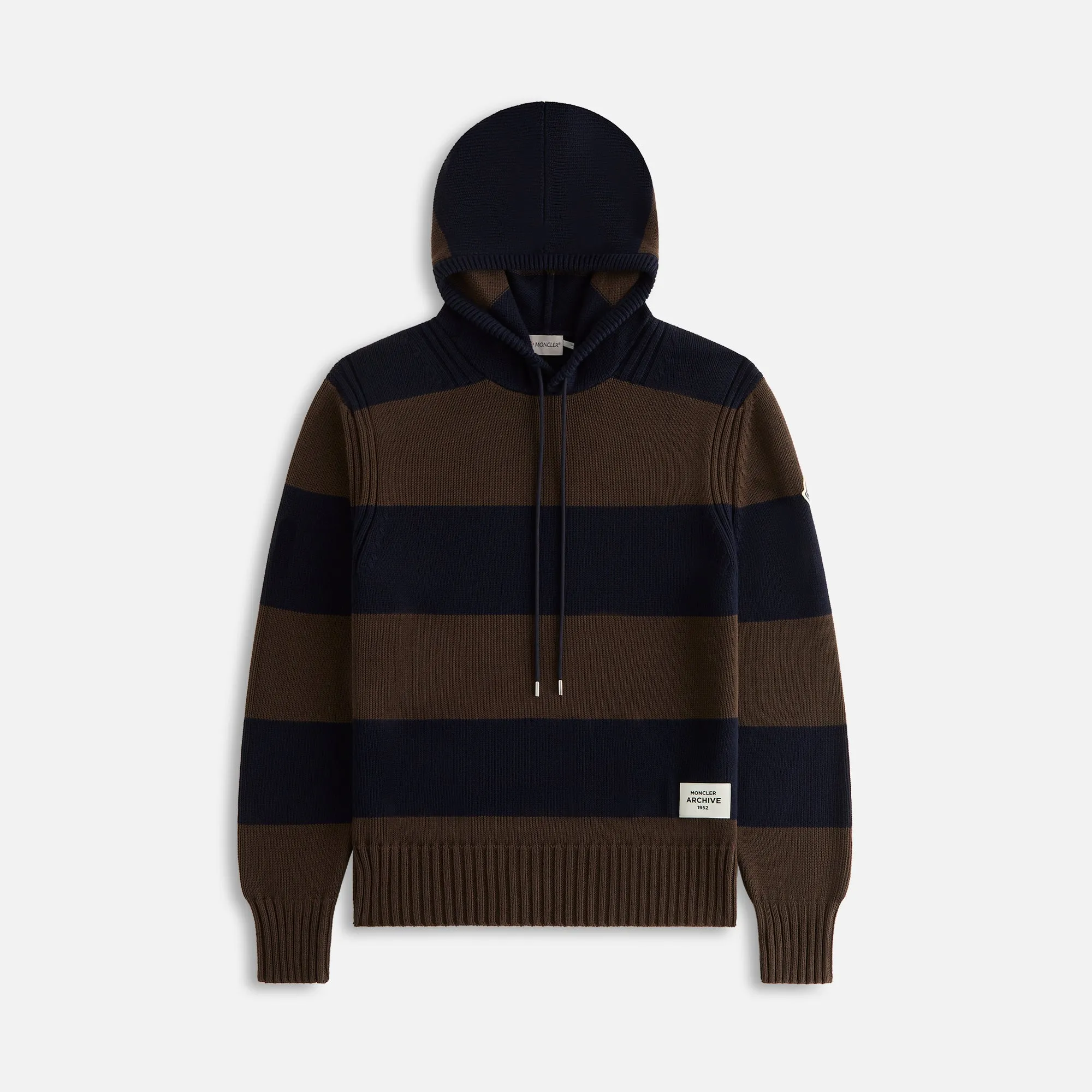 Moncler Striped Cotton Cord Hoodie - Blue / Brown sold by Kith