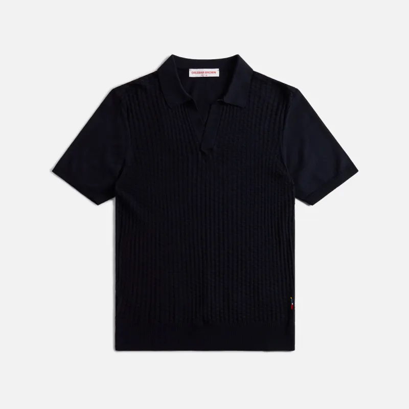 Orlebar Brown Horton Tile Cotton Silk - Night Iris sold by Kith