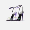Saint Laurent Gippy 110 Sandal - Violet / Green / Fuxia sold by Kith