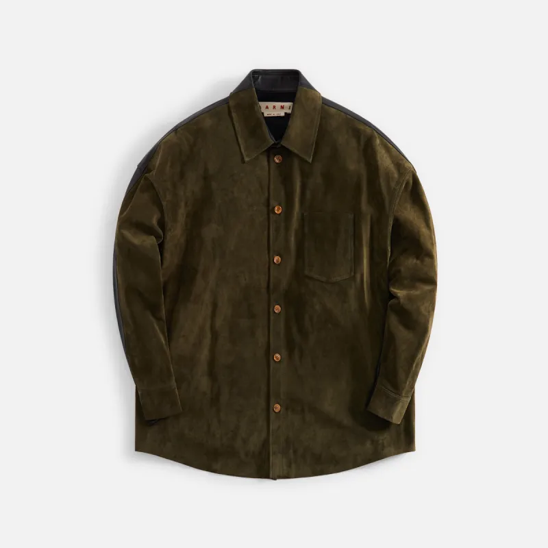 Marni Compact Shirt - Dark Olive made by Marni