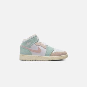 Nike Air Jordan 1 Mid Se - White / Jade Ice / Guava Ice / Pink Oxford sold by Kith