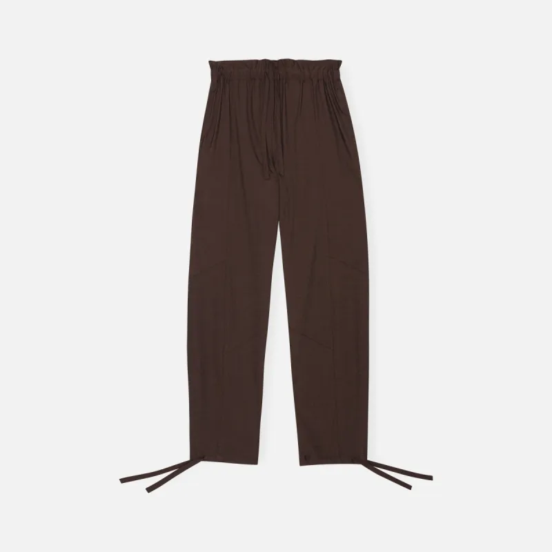 Ganni Drapey Melange Elasticated Waist Pant - Mole sold by Kith