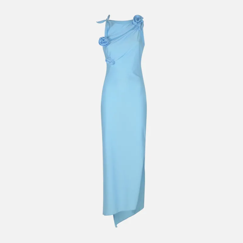 Coperni Asymmetric Flower Gown - Turquoise sold by Kith