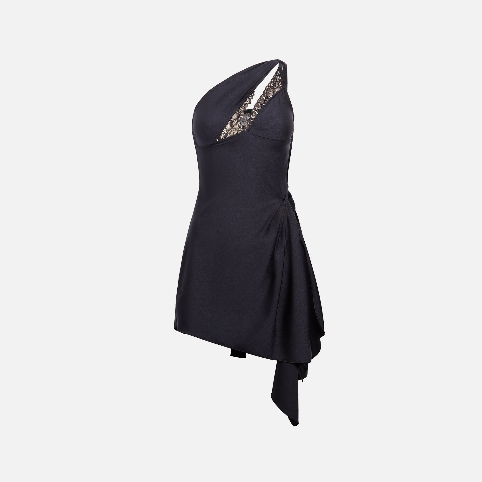 Coperni Asymmetric Mini Dress - Black sold by Kith