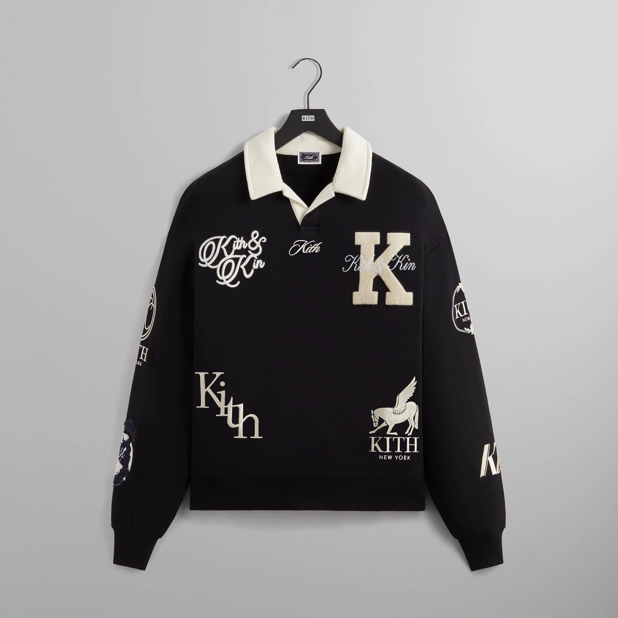 Kith Nelson Collared Pullover - Black sold by Kith