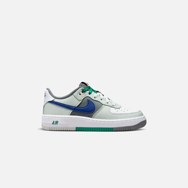 Nike GS Air Force 1 Lv8 1 - Light Silver / Deep Royal Blue / White sold by Kith
