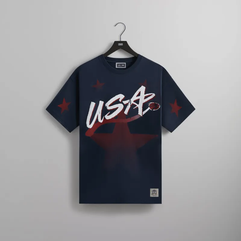 ☆ KITH x TEAM USA washed bishop tee コラボTシャツ ☆ Kith for Team USA Washed Bishop Tee - Silk | Parallel