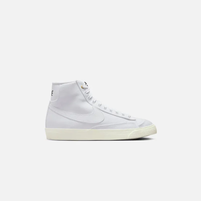 Nike WMNS Blazer Mid `77 - Canvas White / White / Sail / Black sold by Kith