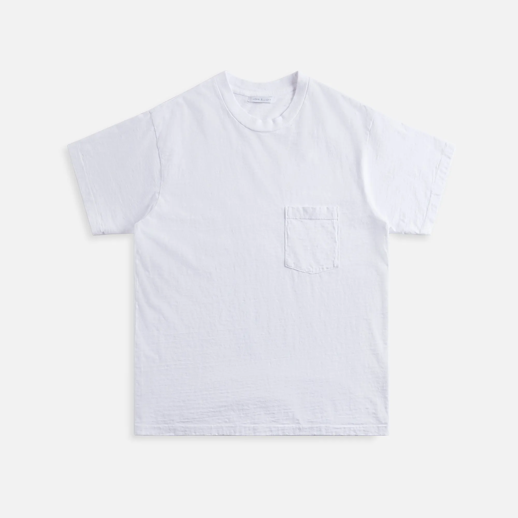 John Elliott Cropped Campus Pocket Tee - White sold by Kith