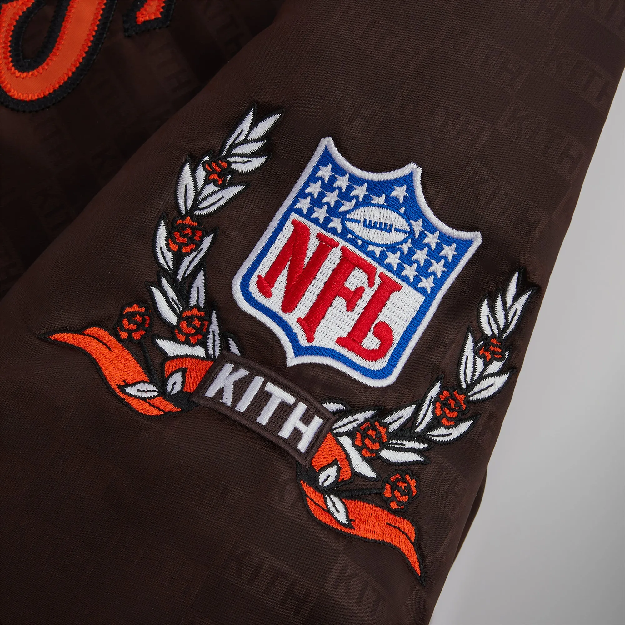Kith for the NFL: Browns Satin Bomber Jacket - Zoom sold by Kith product image thumbnail 5
