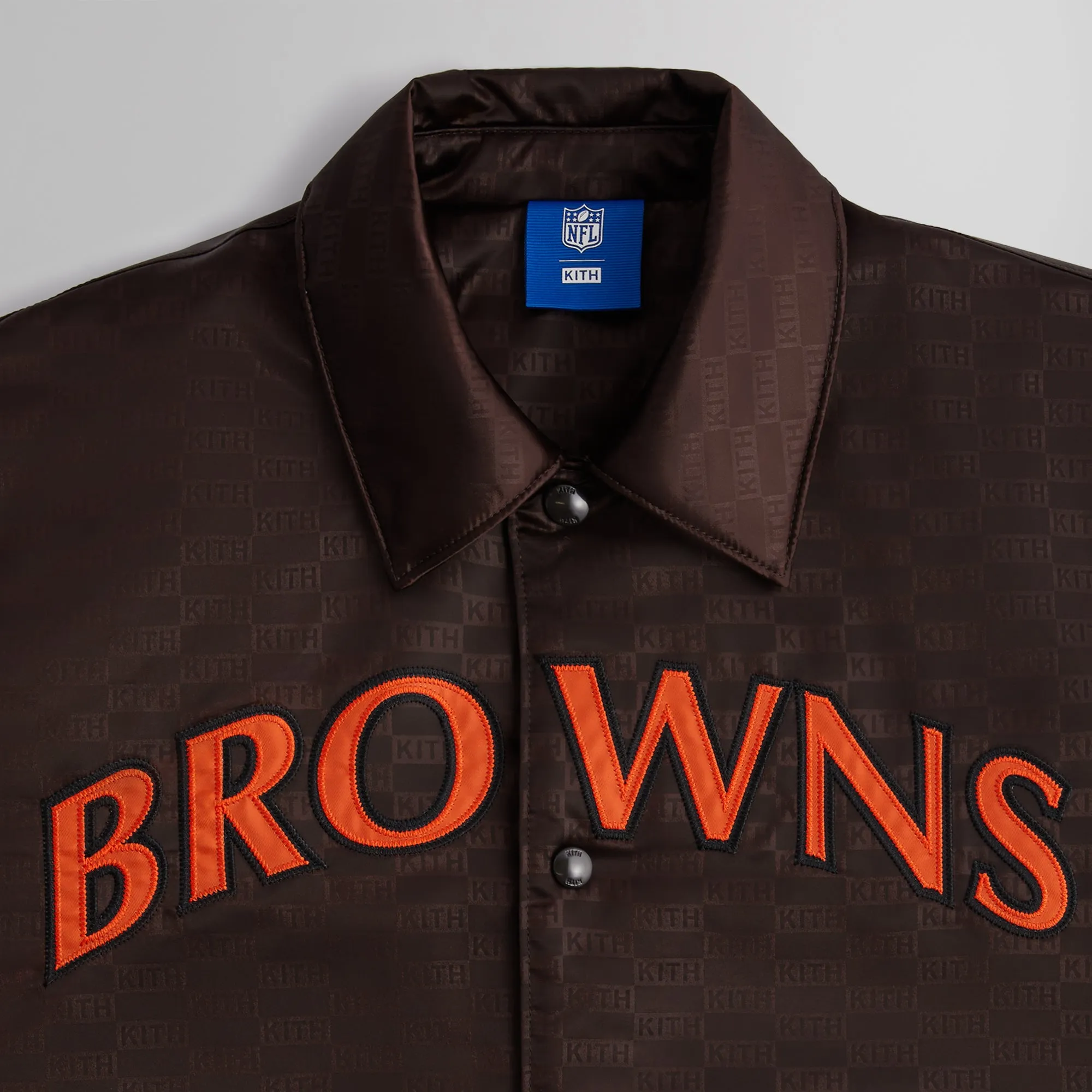 Kith for the NFL: Browns Satin Bomber Jacket - Zoom sold by Kith product image thumbnail 3