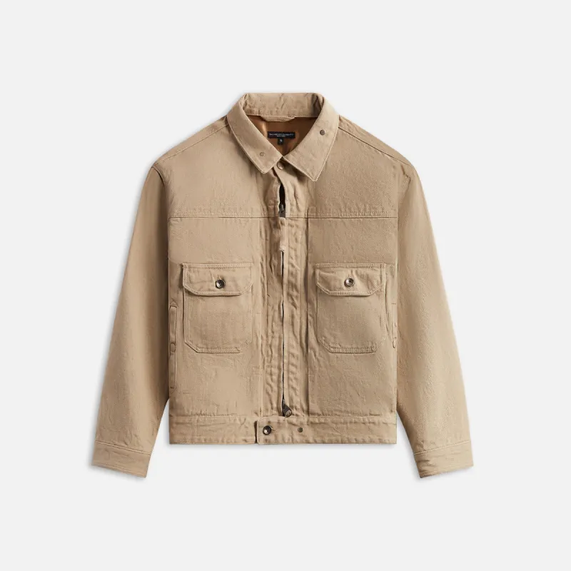 Engineered Garments Trucker Jacket Khaki 13 Oz Broken Denim - Khaki sold by Kith