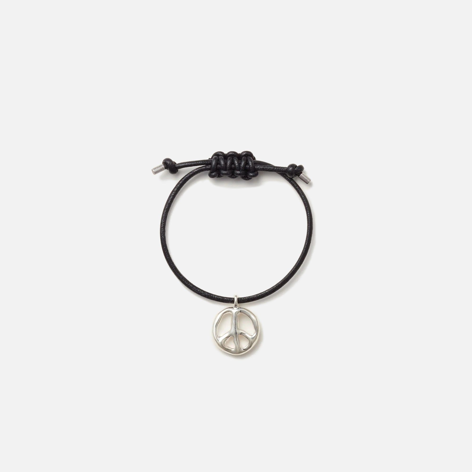 Ambush Peace Leather Bracelet - Silver sold by Kith