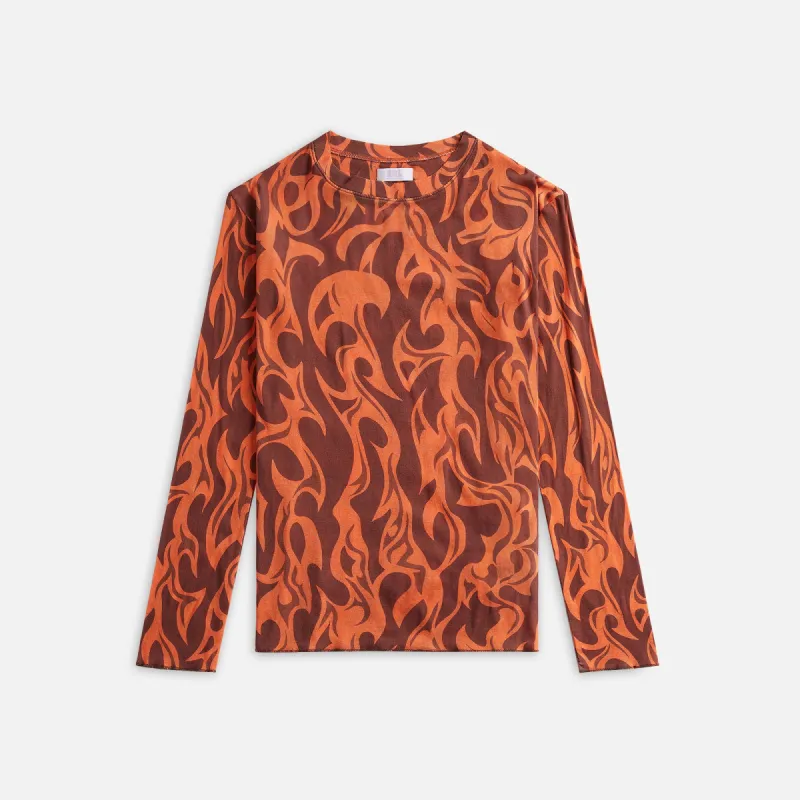 ERL Orange Flame Long Sleeve Shirt - Orange made by Kith