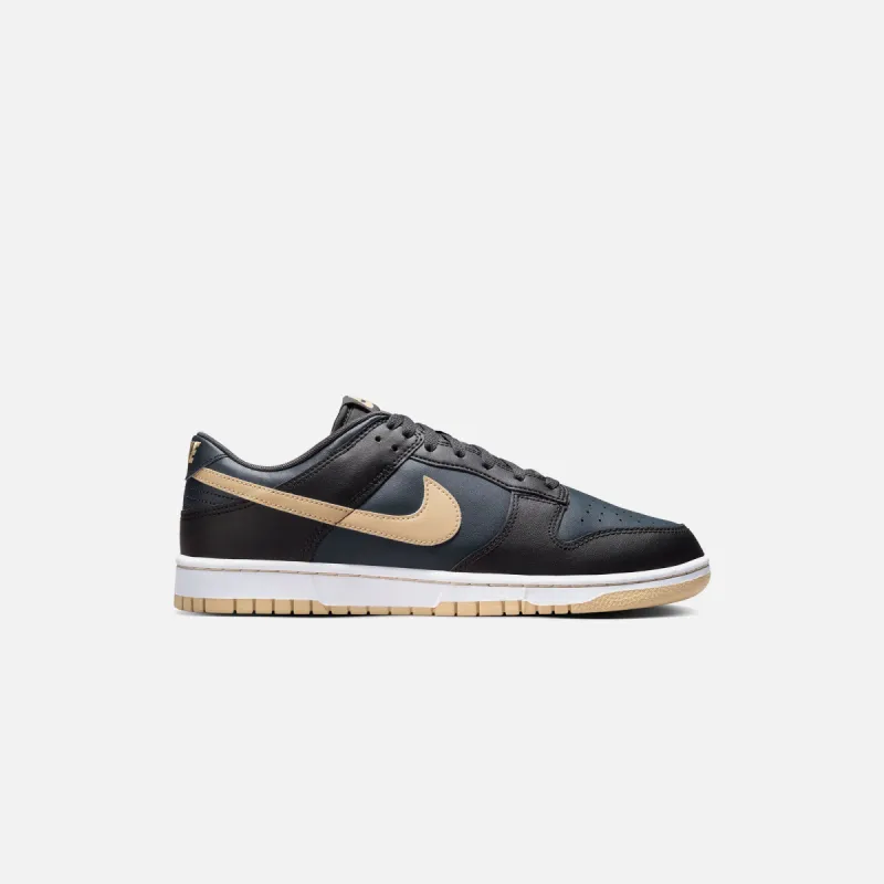Nike Dunk Low Retro PRM - Low Black / Midnight Navy / Tan sold by Kith
