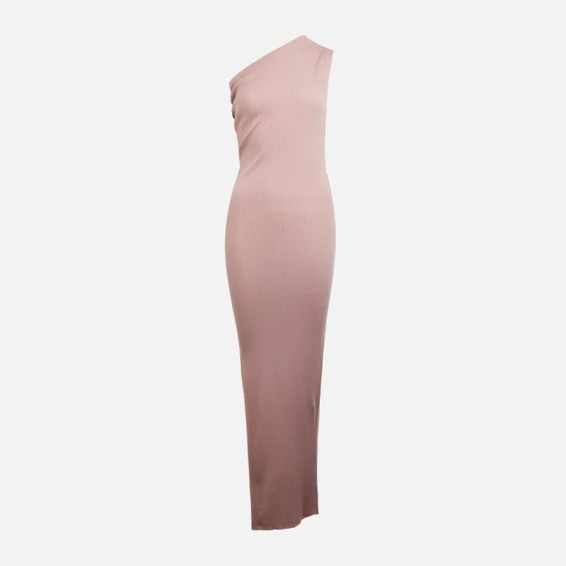 Rick Owens Ribbed One Shoulder Dress - Pink sold by Kith