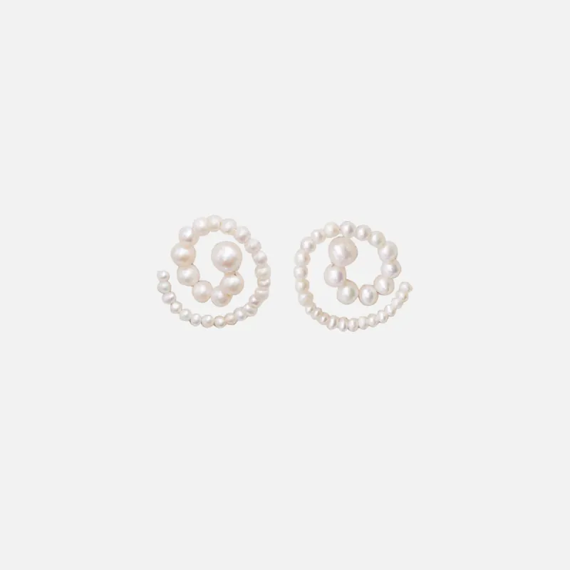 Eliou Spiral Earrings - Pearl sold by Kith