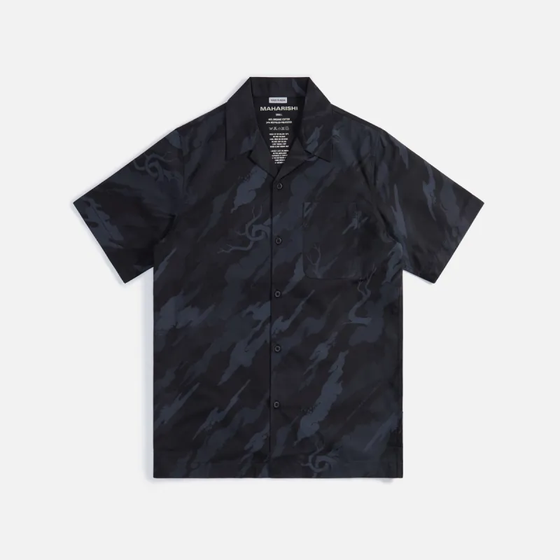 Maharishi Camo Camp Collar Shirt - Black sold by Kith