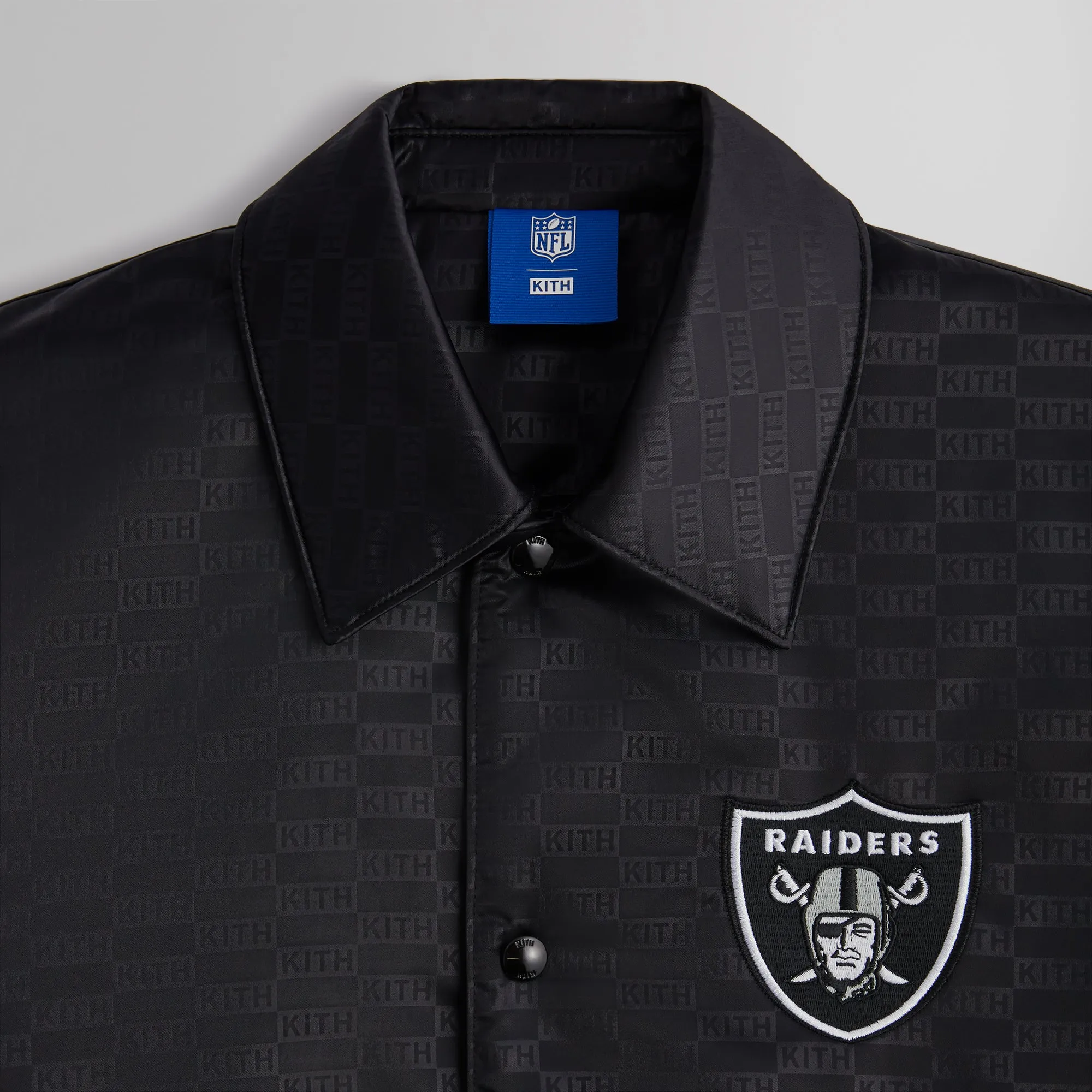 Kith for the NFL: Raiders Satin Bomber Jacket - Black sold by Kith product image thumbnail 3