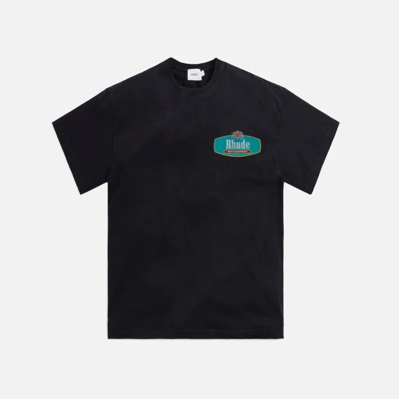 Rhude Racing Crest Tee - Vintage Black sold by Kith