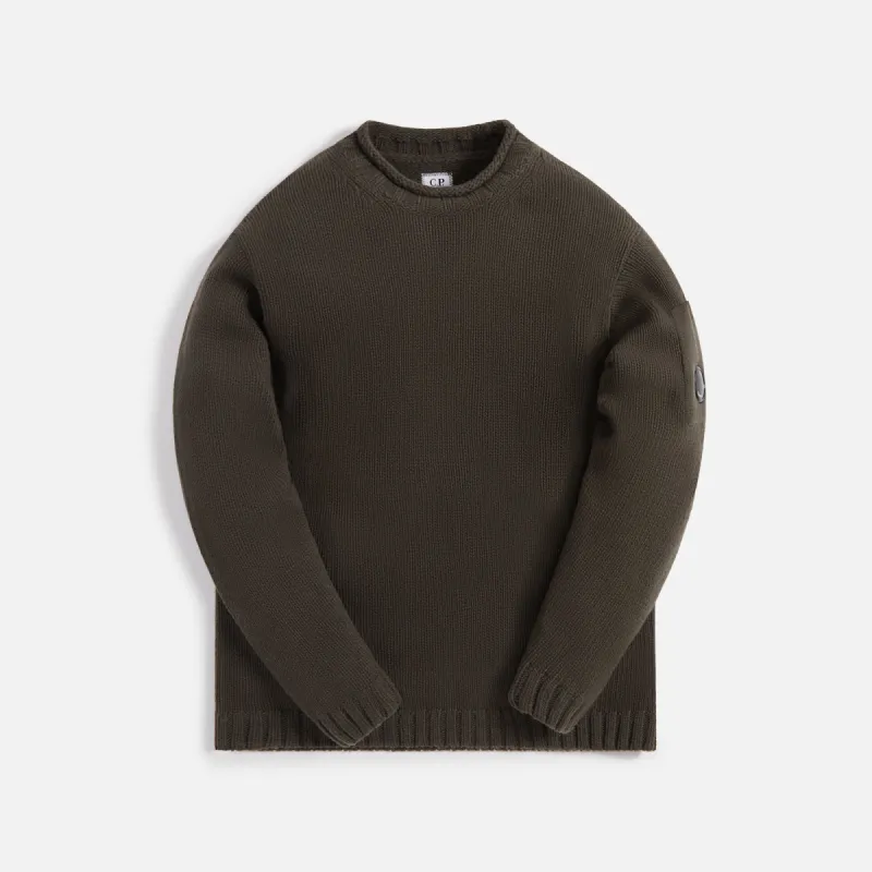 CP Company Lambswool Lens Jumper - Olive Night sold by Kith