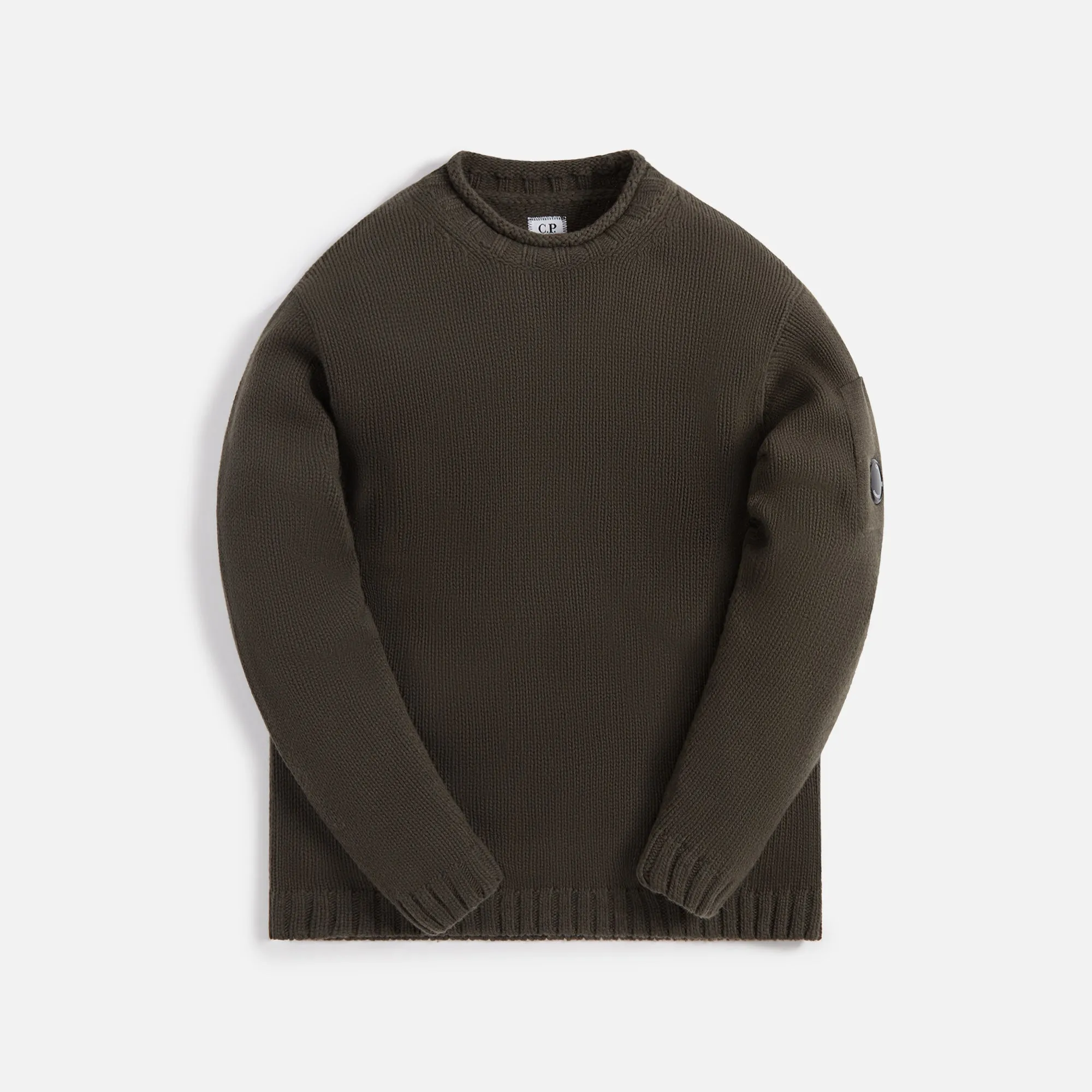 CP Company Lambswool Lens Jumper - Olive Night sold by Kith