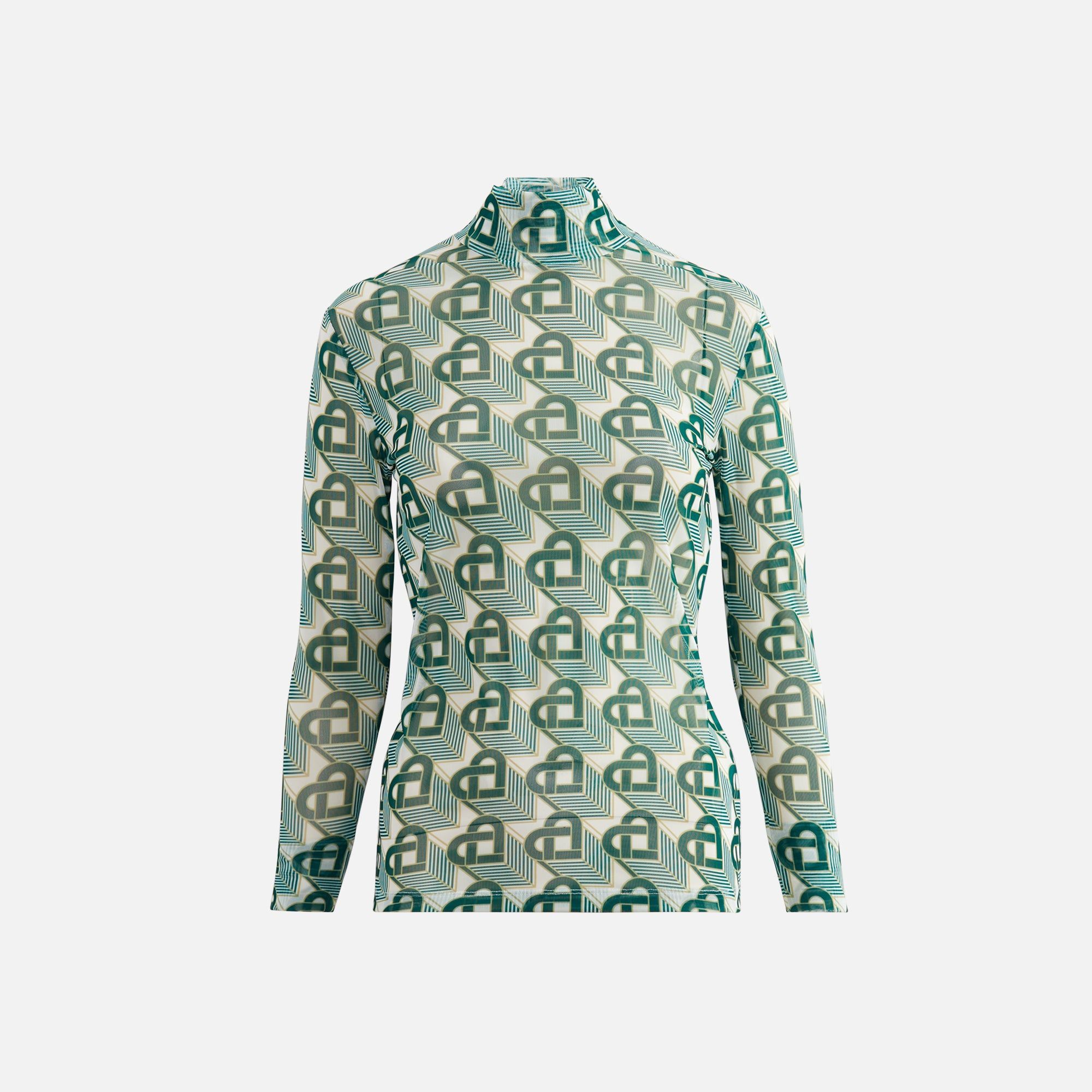 Casablanca Heart Monogram Mesh Top - Green sold by Kith
