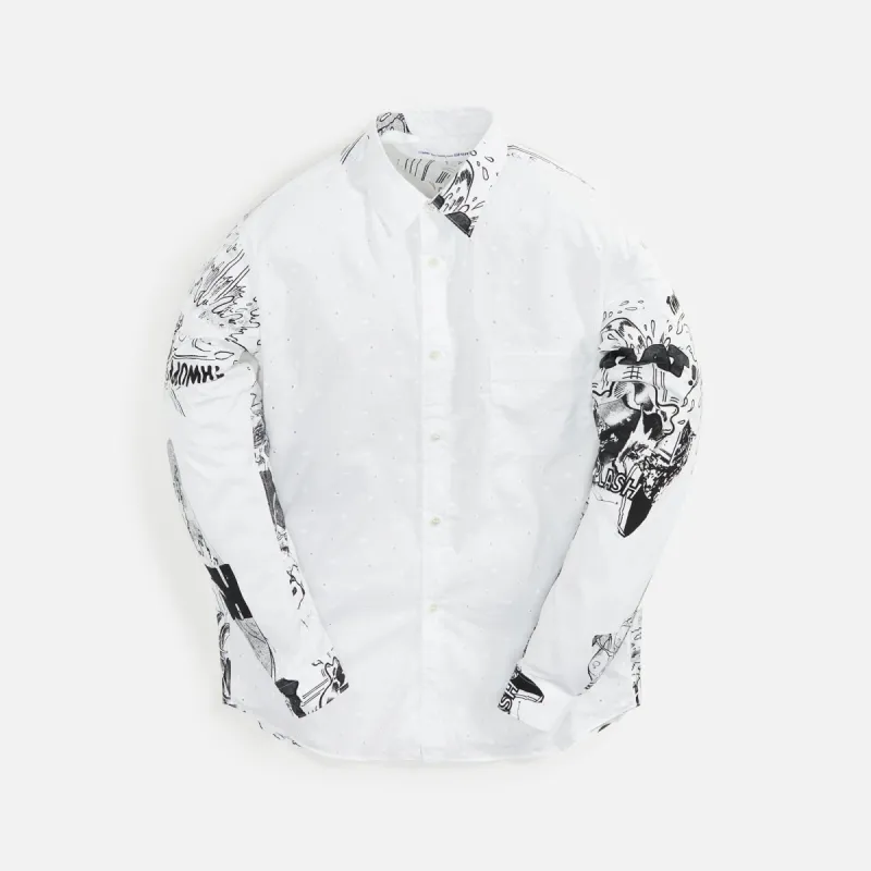 Comme des Garçons Shirt Cotton Poplin Print C.Marclay L/S Shirt - White sold by Kith
